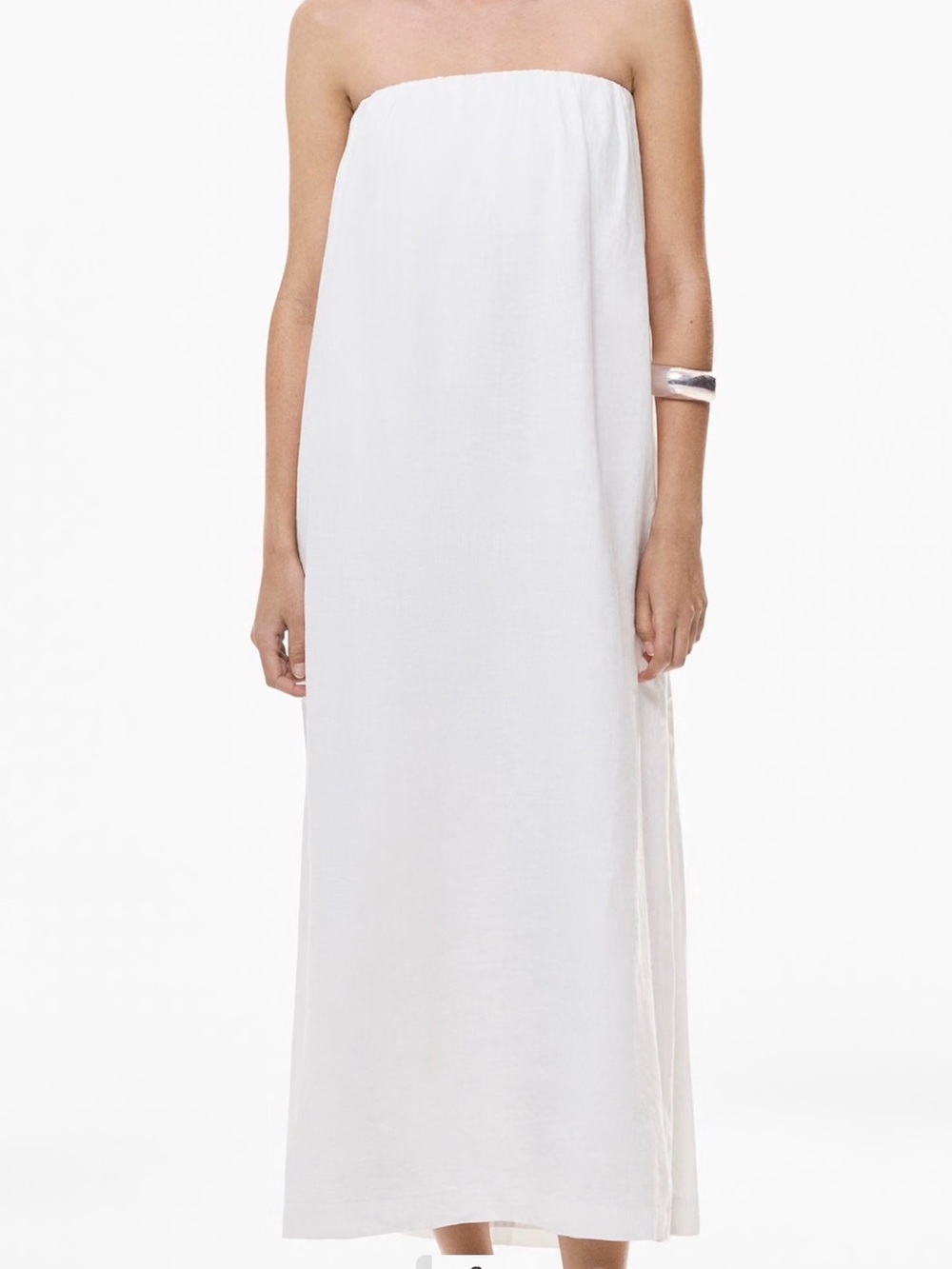 Aritzia Strapless White Maxi Dress - Clean Silhouette